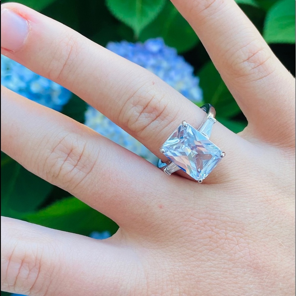 NEW 925 Silver Rings Emerald Cut